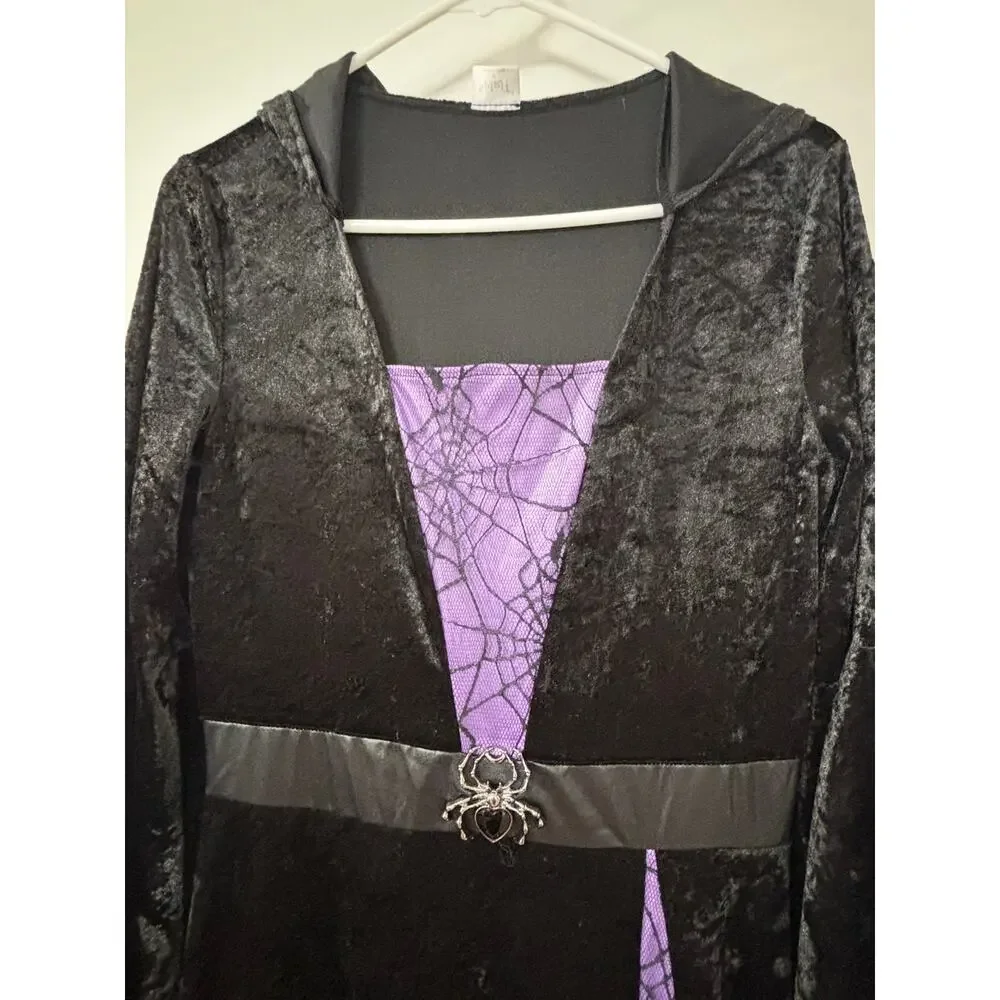 Spirit Halloween Spider Sorceress Costume Adult Medium Hooded Dress Witch - Picture 3 of 8